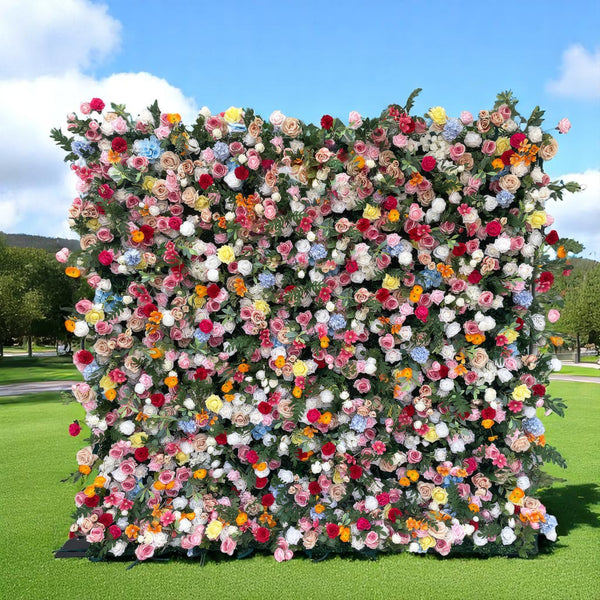 3D Flower Wall -  Rainbow Bliss Floral Wall Backdrop