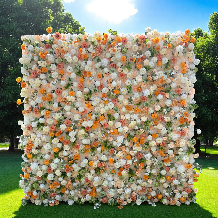 3D Flower Wall - Sunset Blossom Floral Wall Backdrop