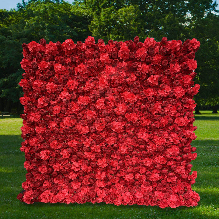 3D Flower Wall - Red Rose and Hydrangea Floral Wall Backdrop