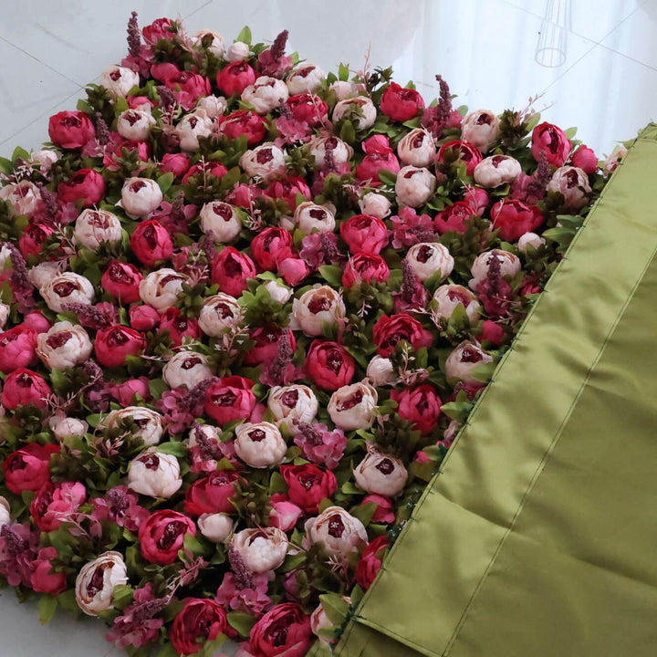 Romantic rose flower wall backdrop perfect for weddings and special events.
