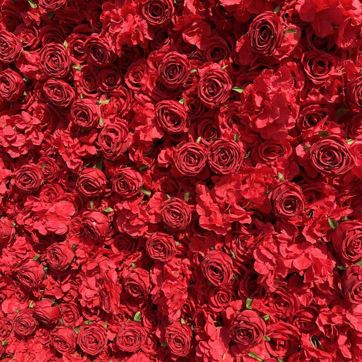 3D Flower Wall - Red Rose and Hydrangea Floral Wall Backdrop