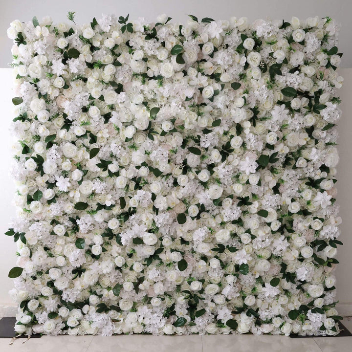 Pure elegance white and green flower wall backdrop for weddings and events.
