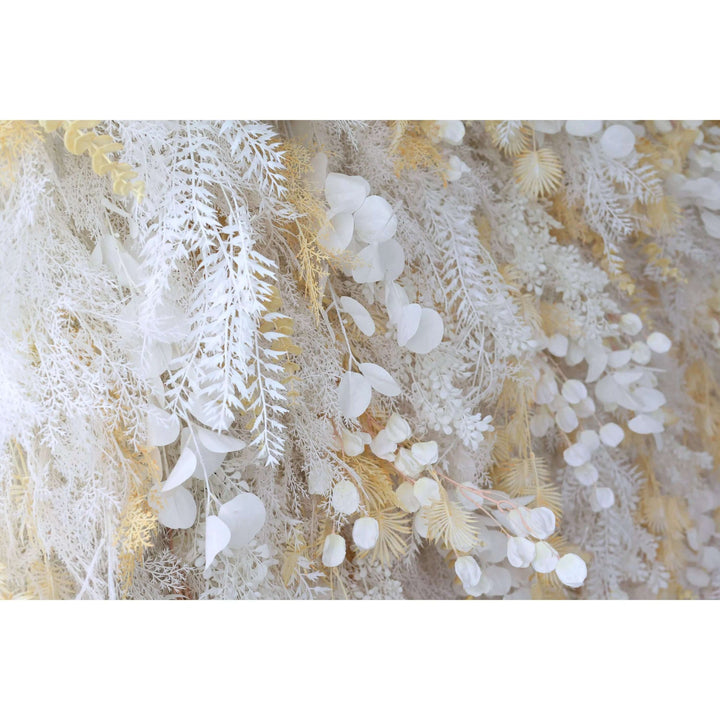 Champagne-toned decorative flower wall for parties and proms.
