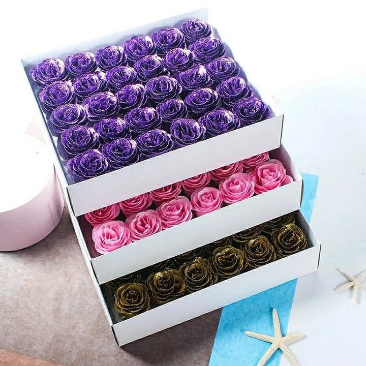 30PCS Glittering Artificial Rose Flower Head for DIY Decoration 2.3in is a perfect addition to your decorative floral collection.