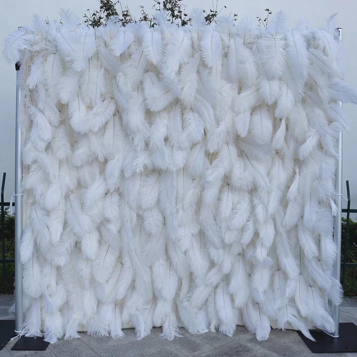 3D Flower Wall - Feather White Floral Wall Backdrop