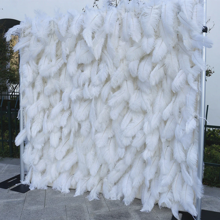 3D Flower Wall - Feather White Floral Wall Backdrop