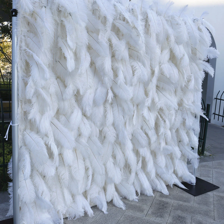3D Flower Wall - Feather White Floral Wall Backdrop