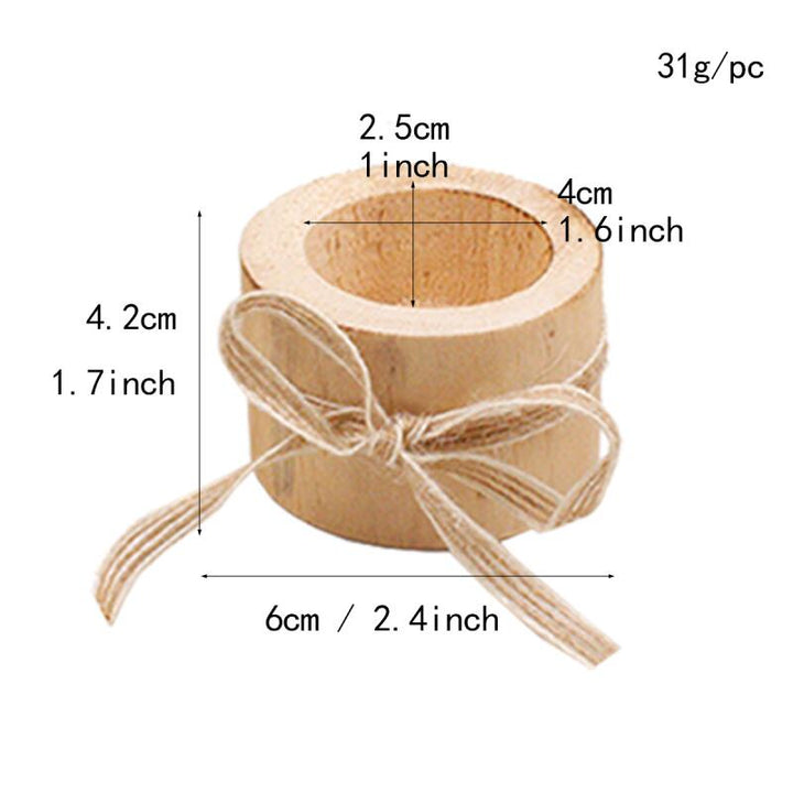 Set of 3 Rustic Wooden Candle Holder
