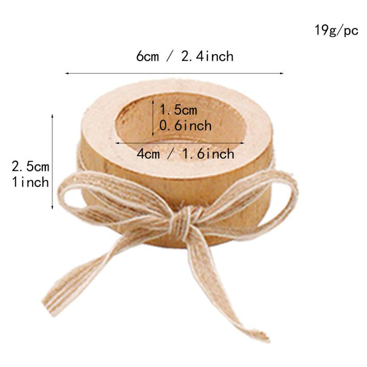 Set of 3 Rustic Wooden Candle Holder