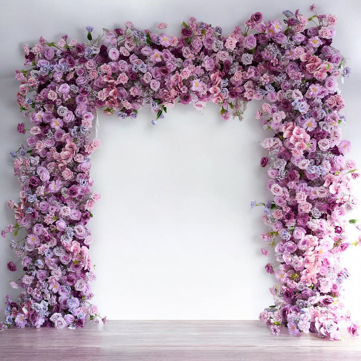 Floral Wedding Arch 7D Purple Rose Wedding Archs Florals Set Fabric Backdrop Floral Wall Proposal Wedding Party Decor