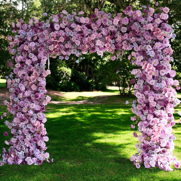 Floral Wedding Arch 7D Purple Rose Wedding Archs Florals Set Fabric Backdrop Floral Wall Proposal Wedding Party Decor