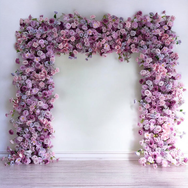 Floral Wedding Arch 7D Purple Rose Wedding Archs Florals Set Fabric Backdrop Floral Wall Proposal Wedding Party Decor