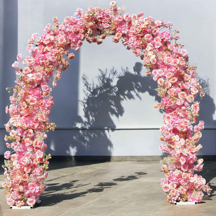 Wedding Arch 7D 6.5x8ft Pink Rose Wedding Archs Florals Set Fabric Backdrop Floral Wall Proposal Wedding Party Decor