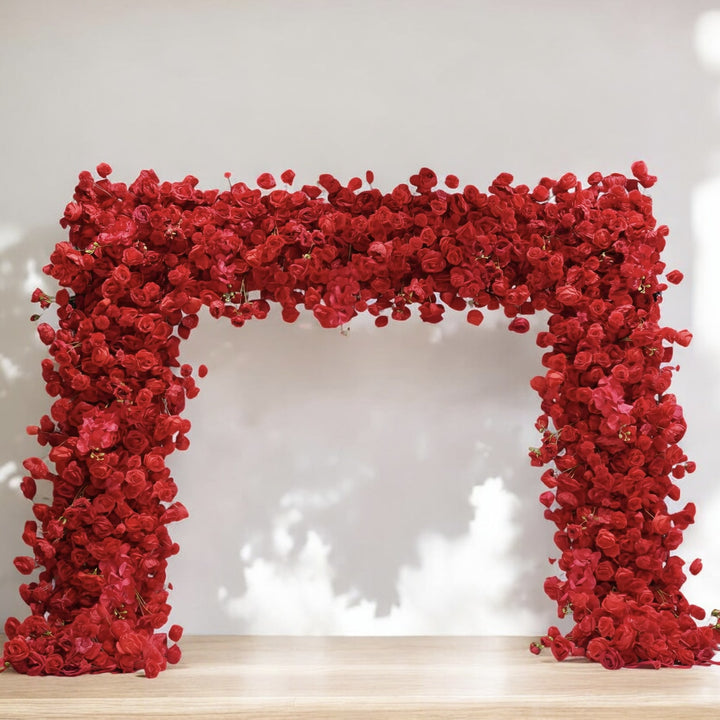 Floral Wedding Arch 5D Red Rose Wedding Arch Floral Set Fabric Backdrop Floral Wall Proposal Wedding Party Decor