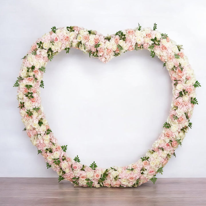 Flower Arrangement Wedding Background Arch Heart Shaped Flower Row Champagne