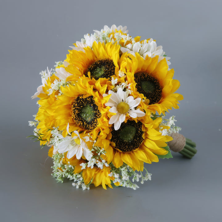 Bridal Bouquet with Sunflowers and Daisies