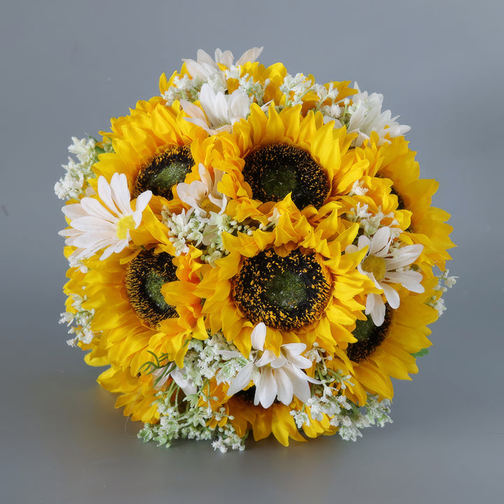 Bridal Bouquet with Sunflowers and Daisies