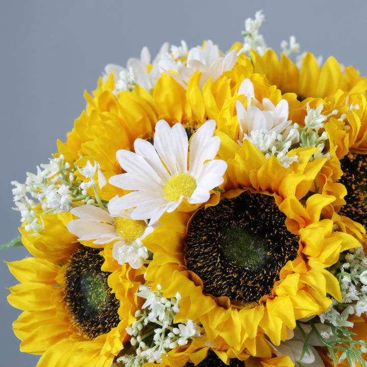 Bridal Bouquet with Sunflowers and Daisies