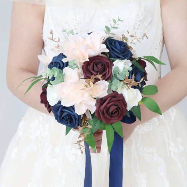 Elegant Bridal Bouquet with Dusty Rose & Deep Hues