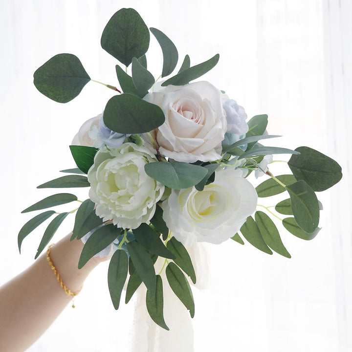 Elegant Eucalyptus and Rose Bridal Bouquet