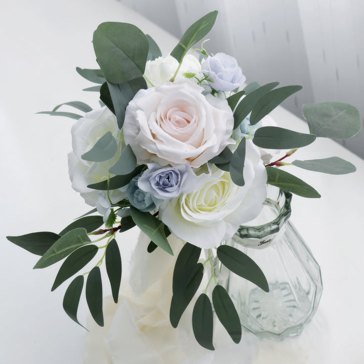 Elegant Eucalyptus and Rose Bridal Bouquet