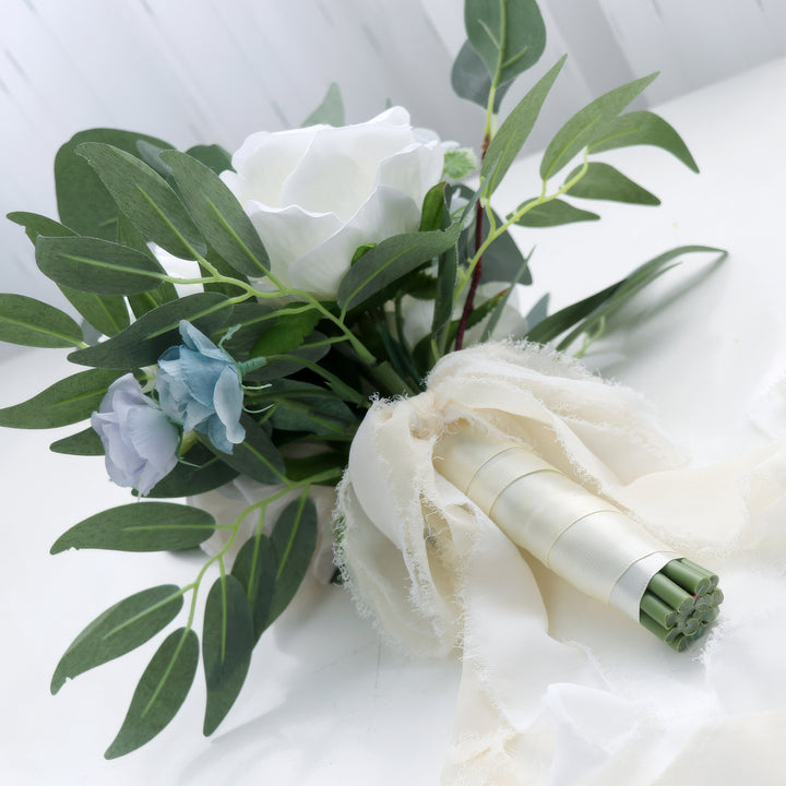 Elegant Eucalyptus and Rose Bridal Bouquet