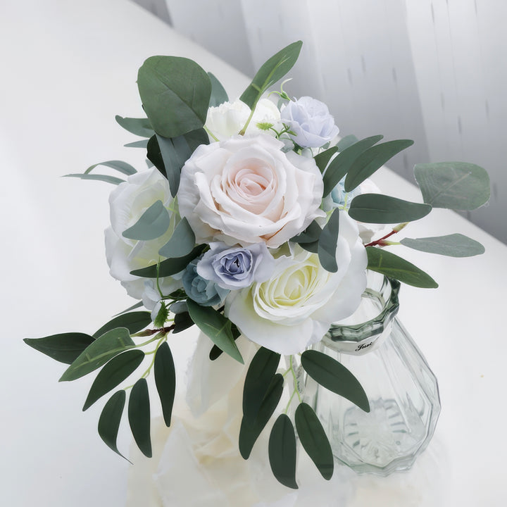 Elegant Eucalyptus and Rose Bridal Bouquet