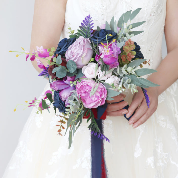 Enchanted Navy and Burgundy Bridal Bouquet