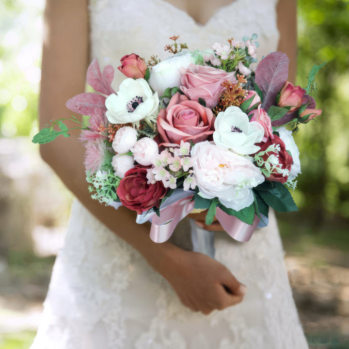 Romantic Bridal Bouquet In Dusty Rose & Blush