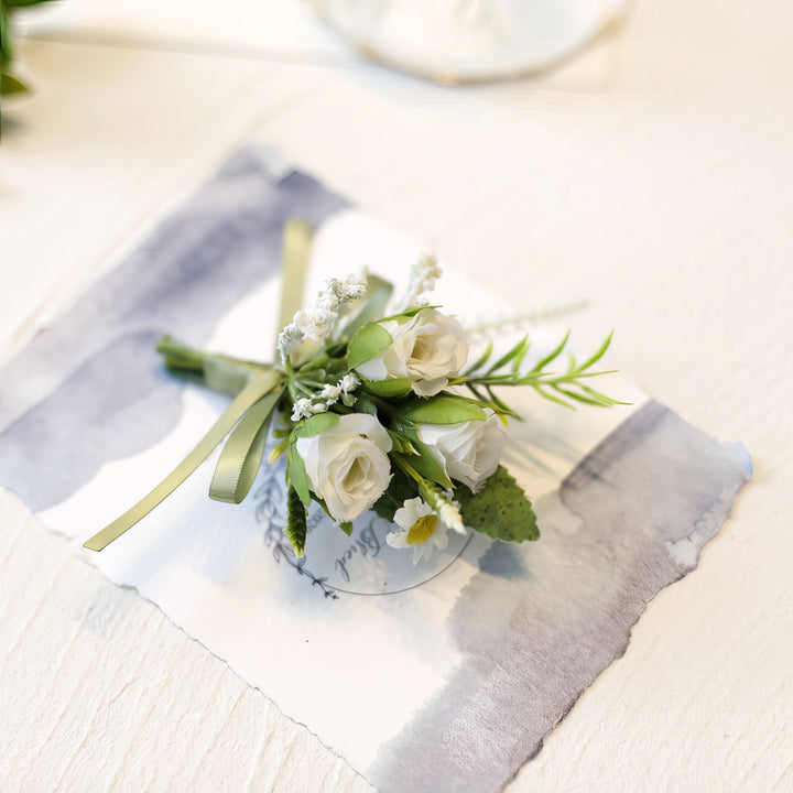 Elegant Bridal Corsage with Roses and Baby's Breath