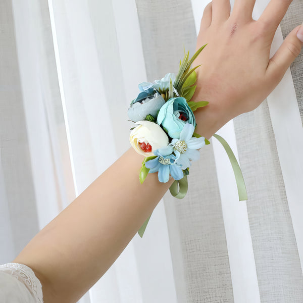 Elegant Dusty Rose and Purple Wrist Corsage