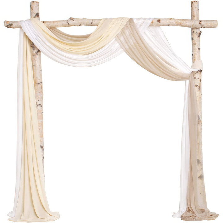 Beautiful floral wedding arch setup with elegant wedding arch drapes