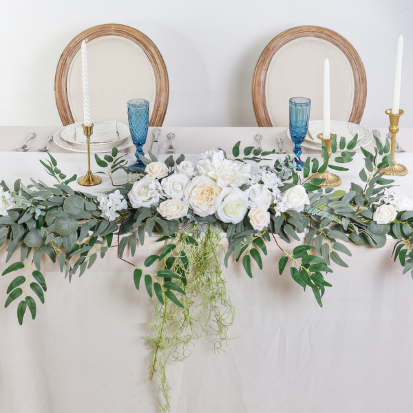 9ft Head Table Flower Garland In Ivory White