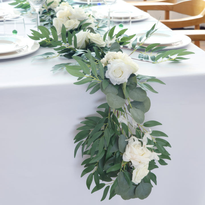 9ft Head Table Flower Garland In Ivory