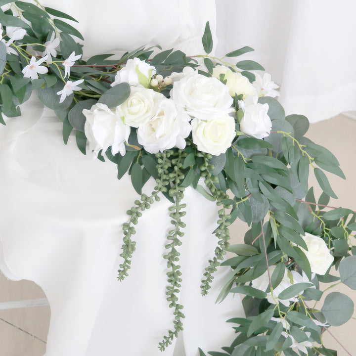 9ft Head Table Flower Garland In Ivory