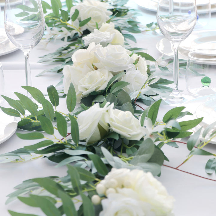 9ft Head Table Flower Garland In Ivory