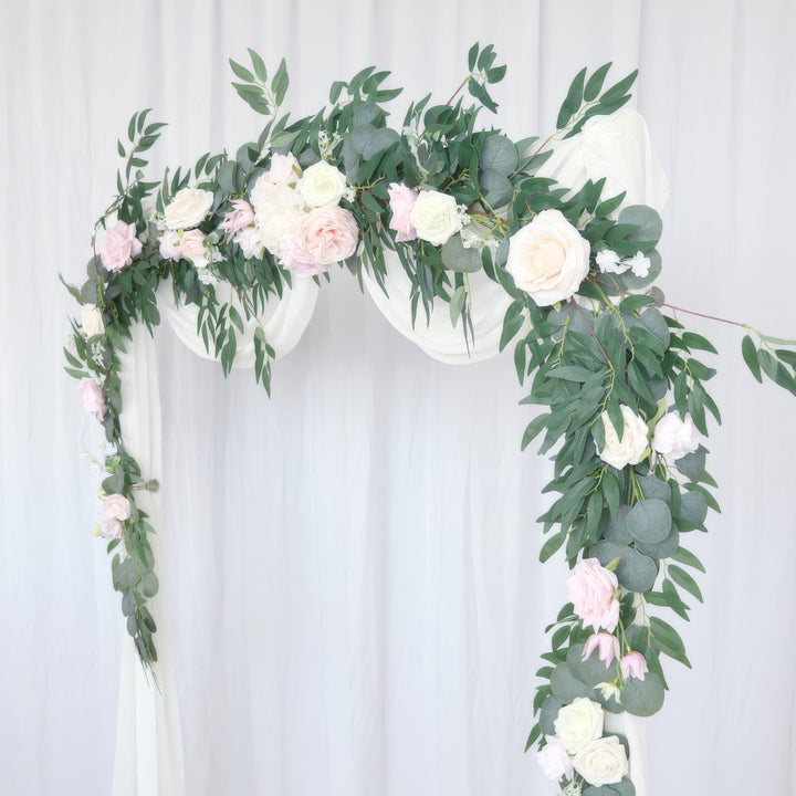 9ft Head Table Flower Garland In Soft Blush & Ivory