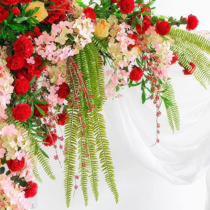 Pink & Blush Wedding Arch Decor With Hanging Greenery