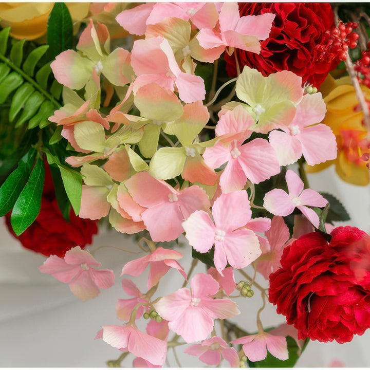 Pink & Blush Wedding Arch Decor With Hanging Greenery