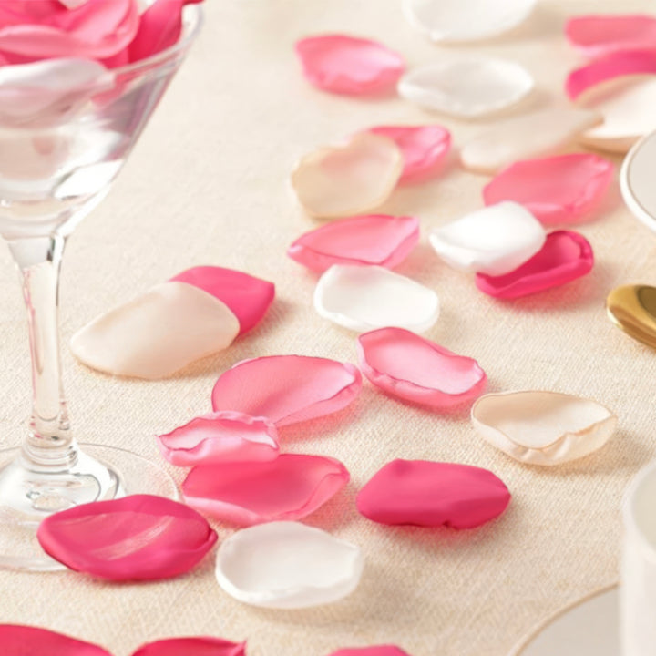 Mix Pastel Pink Silk Rose Petals for Wedding Decor and Special Occasions 1.3x1.5 inch (3.3x3.8 cm)