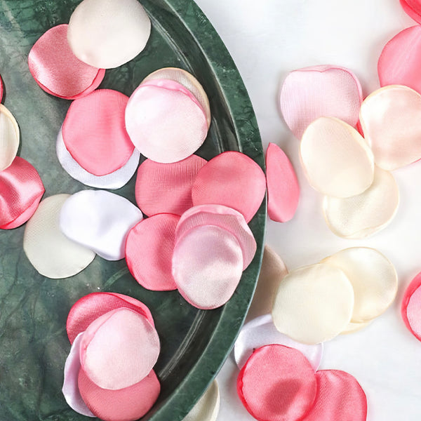 Mix Pastel Pink Silk Rose Petals for Wedding Decor and Special Occasions 1.3x1.5 inch (3.3x3.8 cm)