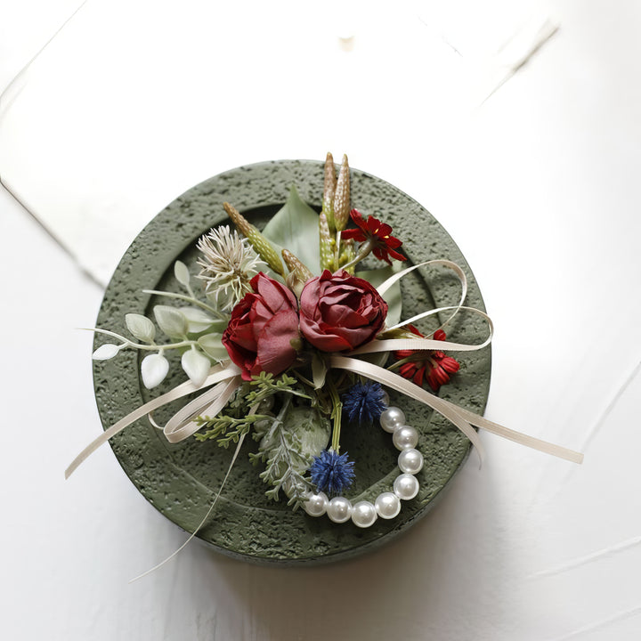 dusty rose Peony and Daisy Corsage