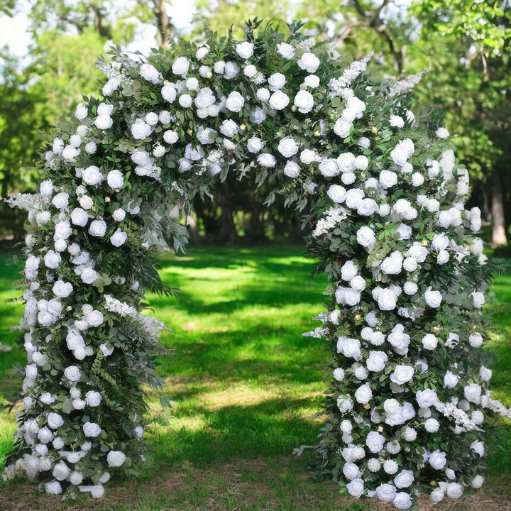 White Rose & Hydrangea Floral Wedding Arch For Wedding Party Decor