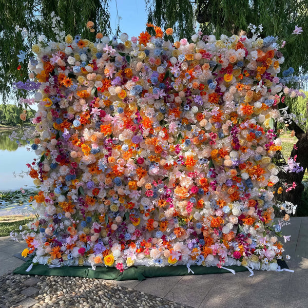 3D Flower Wall - Vibrant Bloom Floral Wall Backdrop