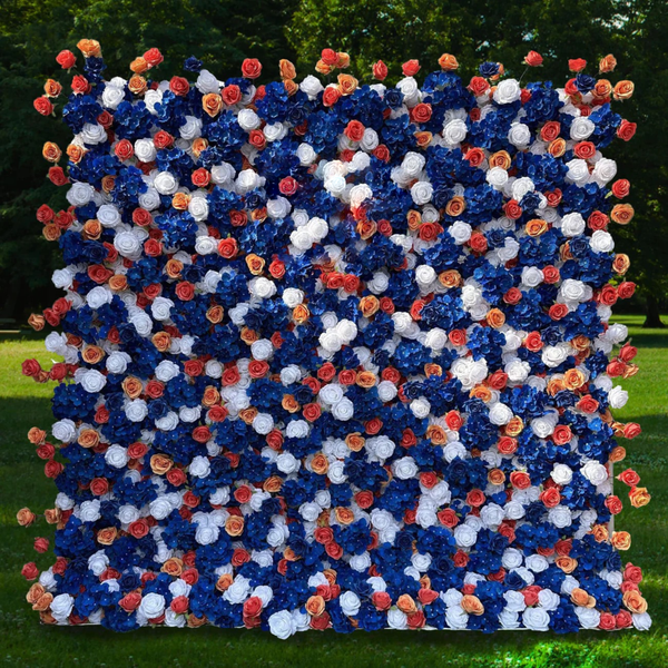3D Flower Wall - Patriotic Blossom Floral Wall Backdrop