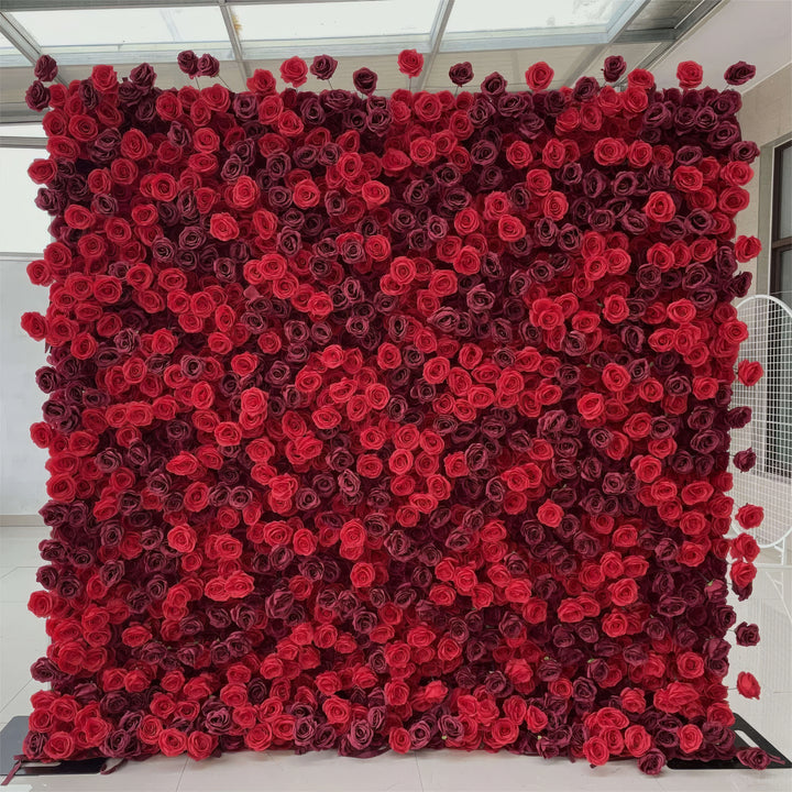 3D Flower Wall -  Crimson Passion Floral Wall Backdrop