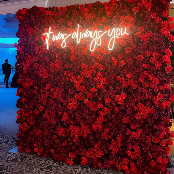 3D Flower Wall -  Crimson Passion Floral Wall Backdrop