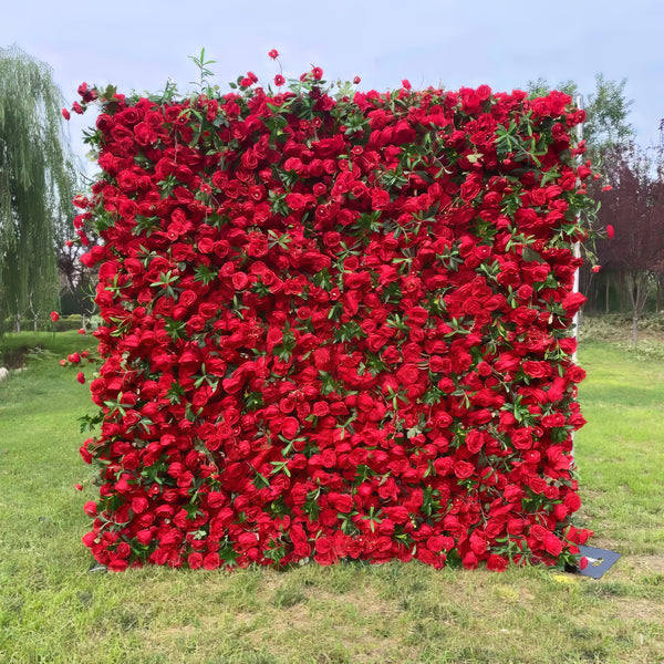 3D Flower Wall -  Scarlet Passion Floral Wall Backdrop