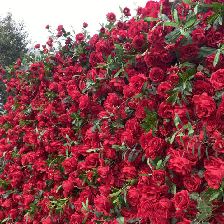 3D Flower Wall -  Scarlet Passion Floral Wall Backdrop