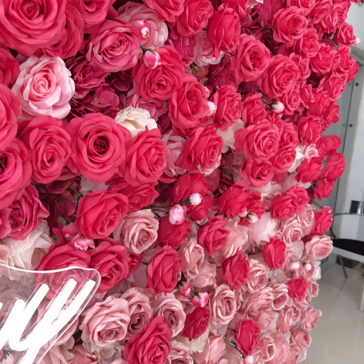 3D Flower Wall - Ombre Rose Birthday Wall Backdrop